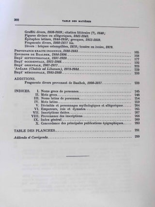 Inscriptions grecques et latines de la Syrie. Tome VI: Baalbek et Beqa'. Nos 2711-3017.