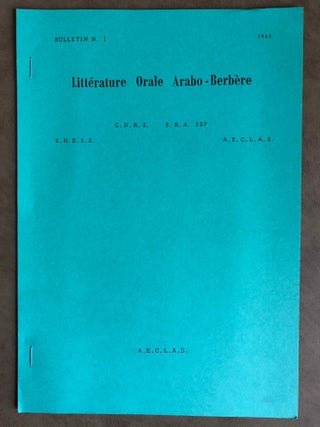 Item #M6747 Littérature Orale Arabo-Berbère. 1er bulletin de liaison. AAE - Journal - Single issue[newline]M6747.jpg