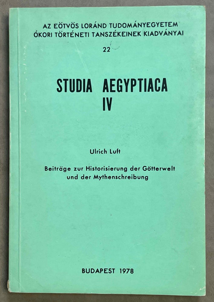 Item #M6783a Beiträge zur Historisierung der Götterwelt und der Mythenschreibung. LUFT Ulrich.[newline]M6783a-00.jpeg