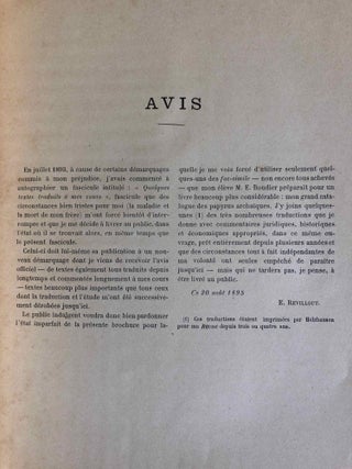 Quelques textes d&eacute;motiques archa&iuml;ques traduits par E. Revillout. Avec fac-simile ex&eacute;cut&eacute;s par E. Boudier.[newline]M6784-03.jpg