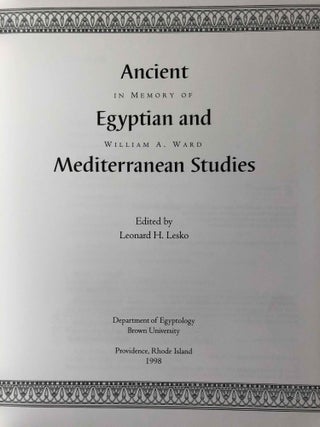 Ancient Egyptian and Mediterranean Studies in Memory of William A. Ward[newline]M6795-02.jpg
