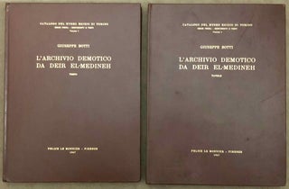 Item #M6796 L'archivio demotico da Deir el-Medineh. Testo e tavole (complete set). BOTTI Giuseppe[newline]M6796.jpg