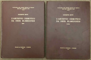 Item #M6796 L'archivio demotico da Deir el-Medineh. Testo e tavole (complete set). BOTTI...