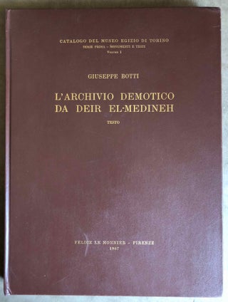 Item #M6796a L'archivio demotico da Deir el-Medineh. Testo (only). BOTTI Giuseppe