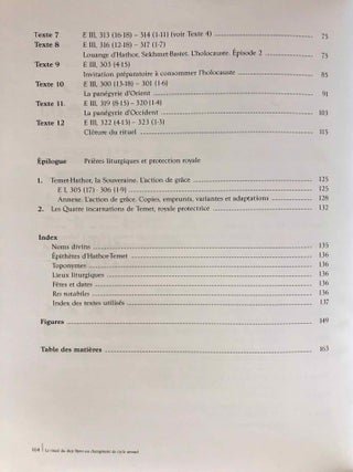 Le Rituel du shtp Shmt au changement de cycle annuel. D'apr&egrave;s les architraves du temple d'Edfou et textes parall&egrave;les du Nouvel Empire &agrave; l'&eacute;poque ptol&eacute;ma&iuml;que et romaine.[newline]M6797b-09.jpg