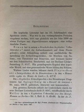 Koptische Poesie des zehnten Jahrhunderts. Teil I und Teil II: Text und Übersetzung (complete)