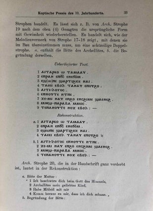Koptische Poesie des zehnten Jahrhunderts. Teil I und Teil II: Text und Übersetzung (complete)