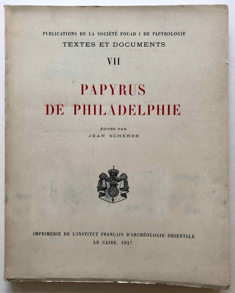 Item #M6807a Papyrus de Philadelphie. SCHERER Jean.[newline]M6807a.jpg