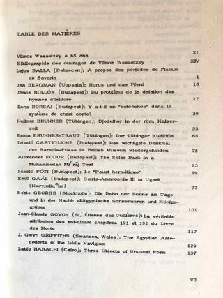 Studia Aegyptiaca I (1974). Recueil d’études dédiées à V. Wessetzky à l’occasion de son 65e anniversaire[newline]M6808-04.jpg