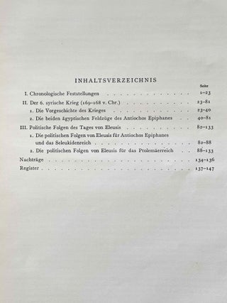 Zur Geschichte der Zeit des 6. Ptolemäers. Ein Beitrag zur Politik und zum Staatsrecht des Hellenismus.