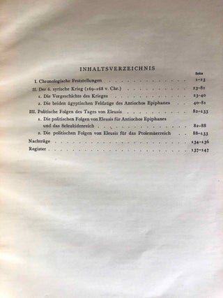 Zur Geschichte der Zeit des 6. Ptolemäers. Ein Beitrag zur Politik und zum Staatsrecht des Hellenismus.