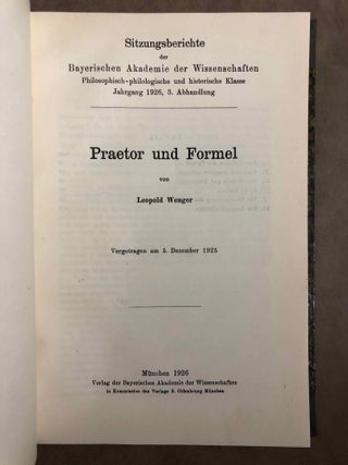 Das Kreuzreliquiar der Reichenau - Eine neue Urkunde zu der Siegesfeier des Ptolemaios IV und die Frage der ägyptischen Priestersynoden - Praetor und Formel - Gab es eine geldwirschaftliche Verfassung der Staatsfinanzen unter den Karolingern?