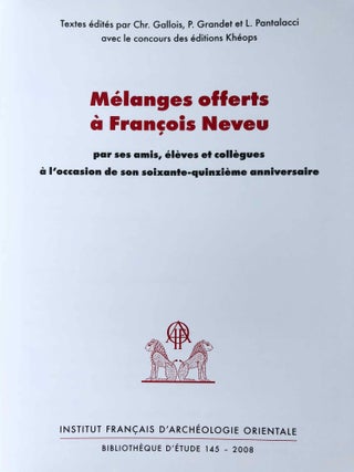 Mélanges offerts à François Neveu par ses amis, élèves et collègues à l'occasion de son soixante-quinzième anniversaire[newline]M6847-02.jpg