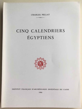 Item #M6855 Cinq calendriers égyptiens. PELLAT Charles