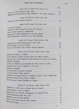 Imams, notables et bédouins du Yémen au XVIIIe siècle. Quintessence de l'or du règne de Chérif Muhammad B. Ahmad. Chronique de 'Abd al-Rahman b. Hasan al-Bahkali.