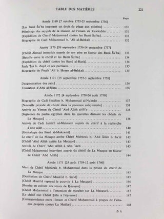 Imams, notables et bédouins du Yémen au XVIIIe siècle. Quintessence de l'or du règne de Chérif Muhammad B. Ahmad. Chronique de 'Abd al-Rahman b. Hasan al-Bahkali.