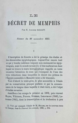 Le décret de Memphis et les inscriptions de Rosette et de Damanhour