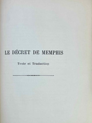 Le d&eacute;cret de Memphis et les inscriptions de Rosette et de Damanhour