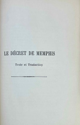 Le décret de Memphis et les inscriptions de Rosette et de Damanhour