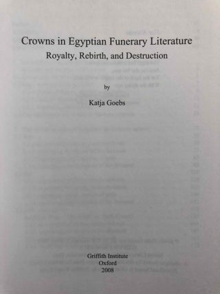 Crowns in Egyptian Funerary Literature. Royalty, rebirth and destruction.[newline]M6867-01.jpg