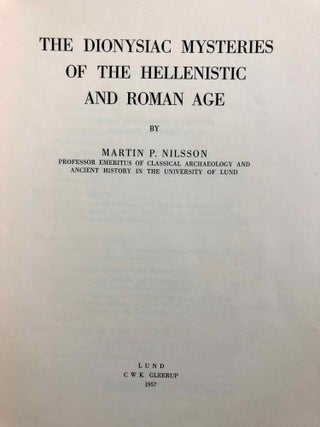 The Dionysiac Mysteries of the Hellenistic and Roman Age
