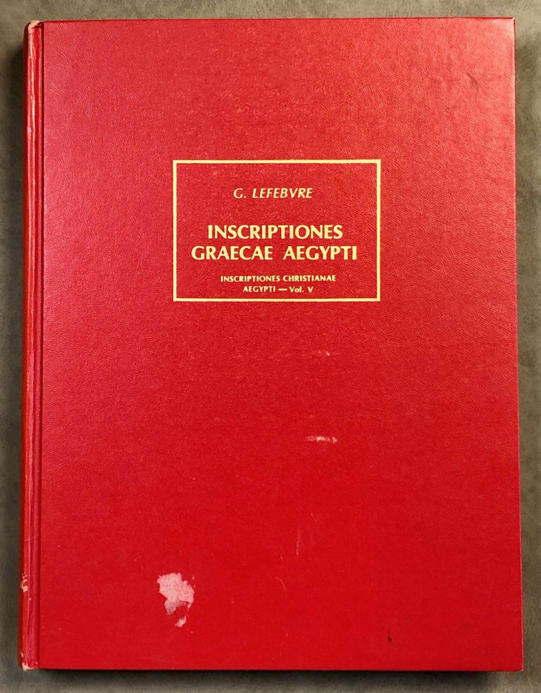 Item #M6892a Recueil des Inscriptions Grecques-Chrétiennes d'Egypte (Inscriptiones Graecae Aegypti V). LEFEBVRE Gustave.[newline]M6892a.jpeg