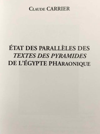 Etat des parallèles des textes des pyramides de l'Egypte pharaonique[newline]M6933-01.jpg