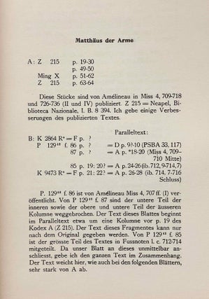 Koptische Heiligen- und Martyrerlegenden. Texte, Übersetzungen und Indices. Erster Teil und zweiter Teil (complete set)