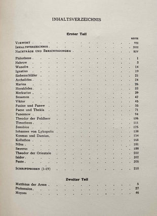 Koptische Heiligen- und Martyrerlegenden. Texte, Übersetzungen und Indices. Erster Teil und zweiter Teil (complete set)