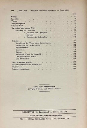 Koptische Heiligen- und Martyrerlegenden. Texte, Übersetzungen und Indices. Erster Teil und zweiter Teil (complete set)