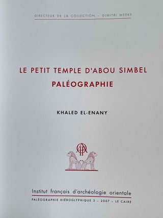 Le petit temple d'Abou Simbel, pal&eacute;ographie.[newline]M6956a-01.jpeg
