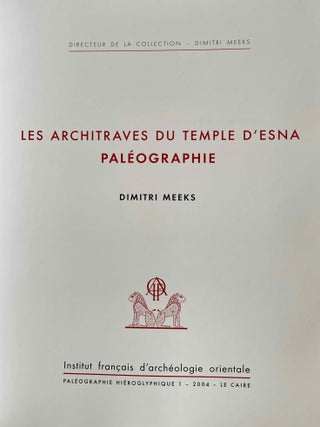 Les architraves du temple d'Esna. Pal&eacute;ographie.[newline]M6958a-01.jpeg