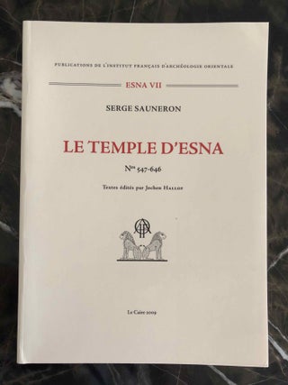 Item #M6976e Le temple d'Esna. Tome VII: Nos 547-646. Textes édités par Jochen...[newline]M6976e.jpg