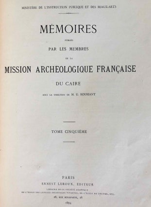 Mémoires publiés par les membres de la mission archéologique française du Caire. Tome V: Tombeaux thébains (complete in 2 volumes).[newline]M6987-02.jpg