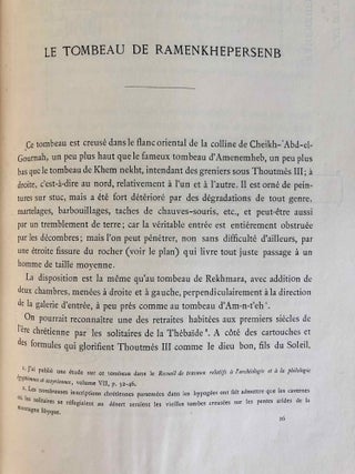 Mémoires publiés par les membres de la mission archéologique française du Caire. Tome V: Tombeaux thébains (complete in 2 volumes).[newline]M6987-09.jpg