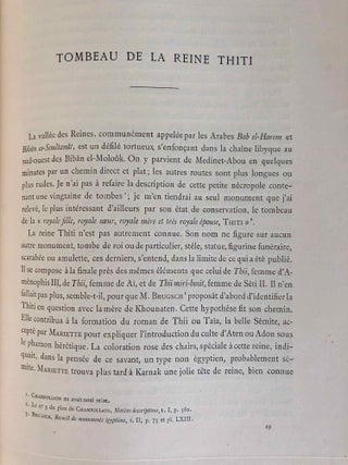 Mémoires publiés par les membres de la mission archéologique française du Caire. Tome V: Tombeaux thébains (complete in 2 volumes).[newline]M6987-22.jpg