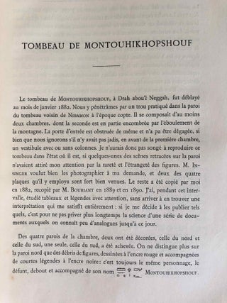 Mémoires publiés par les membres de la mission archéologique française du Caire. Tome V: Tombeaux thébains (complete in 2 volumes).[newline]M6987-34.jpg