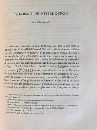 Mémoires publiés par les membres de la mission archéologique française du Caire. Tome V: Tombeaux thébains (complete in 2 volumes).[newline]M6987-40.jpg