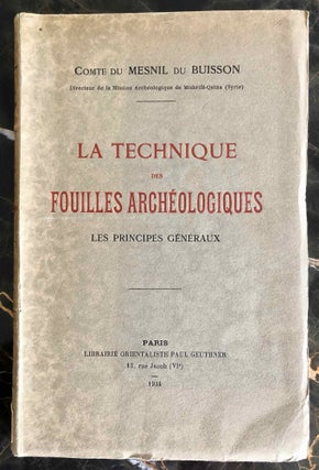 Item #M6991 La Technique des fouilles archéologiques. Les principes généraux. MESNIL DU...[newline]M6991.jpg