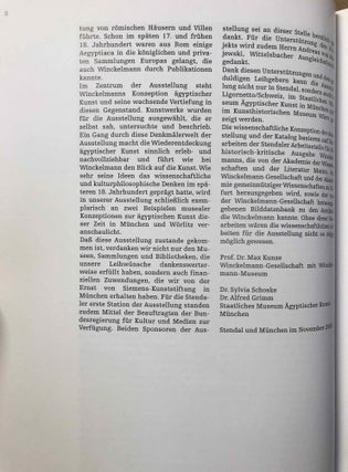 Winckelmann und Ägypten. Die Wiederentdeckung der ägyptischen Kunst im 18. Jahrhundert.