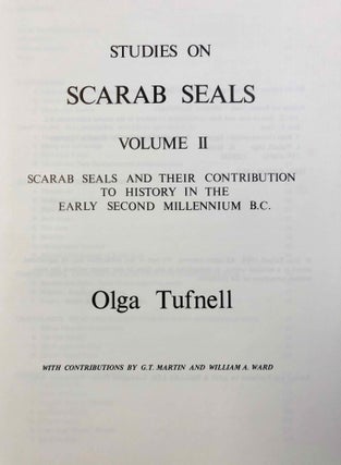 Studies on Scarab Seals. Vol. I: Pre-12th dynasty scarab amulets. Vol. II: Scarab seals and their contribution to history in the early second millennium B.C. Part 1: Text. Part 2: Inventory (3 volumes, complete set)[newline]M7003-12.jpg