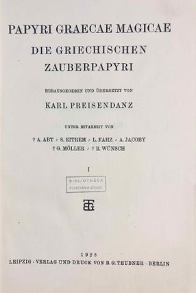 Papyri Graecae Magicae = Die griechischen Zauberpapyri. Volumes I & II (complete set)[newline]M7008a-03.jpg