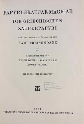 Papyri Graecae Magicae = Die griechischen Zauberpapyri. Volumes I & II (complete set)[newline]M7008a-16.jpg