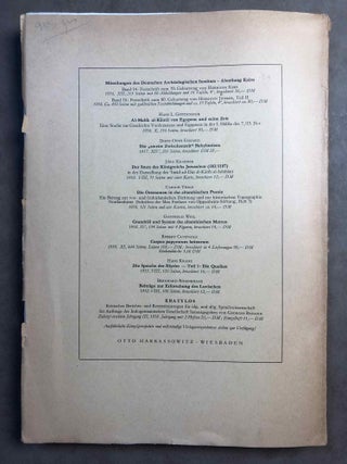 Festschrift zum 80. Geburtstag von Professor Dr. Hermann Junker. I. Teil.
