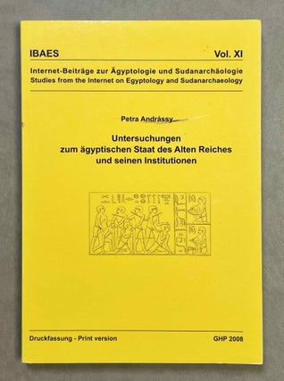 Item #M7052a Untersuchungen zum ägyptischen Staat des Alten Reiches und seinen Institutionen....