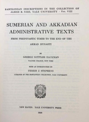 Sumerian and Akkadian administrative texts: from predynastic times to the end of the Akkad dynasty[newline]M7057-03.jpg