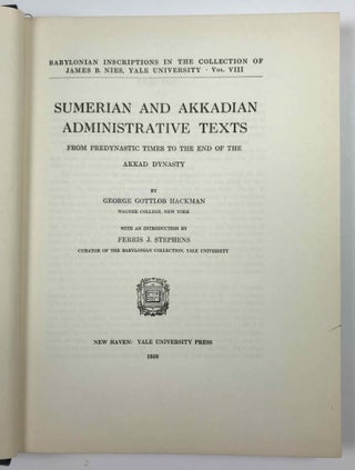 Sumerian and Akkadian administrative texts: from predynastic times to the end of the Akkad dynasty[newline]M7057b-03.jpeg