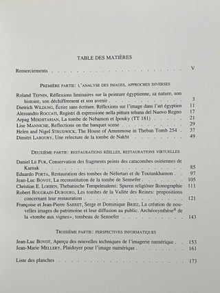 La peinture égyptienne ancienne. Un monde de signes à préserver.