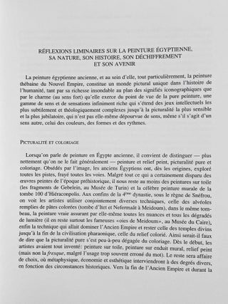 La peinture égyptienne ancienne. Un monde de signes à préserver.