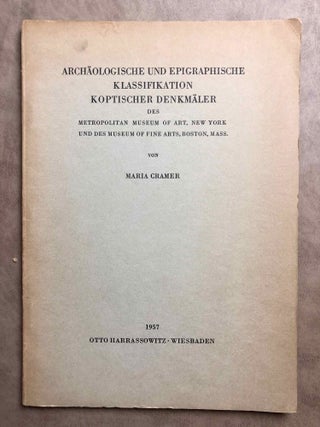 Item #M7084 Archäologische und Epigraphische Klassifikation Koptischer Denkmäler des...[newline]M7084.jpg
